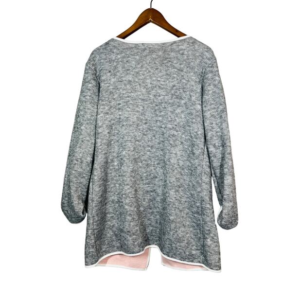 NEW! Helcarcii Heather Cardigan Pipe Trim Long Sleeve Casual - M - Picture 3 of 4